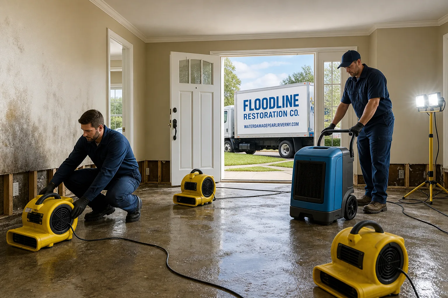 Floodline Restoration Co. damage restoration team